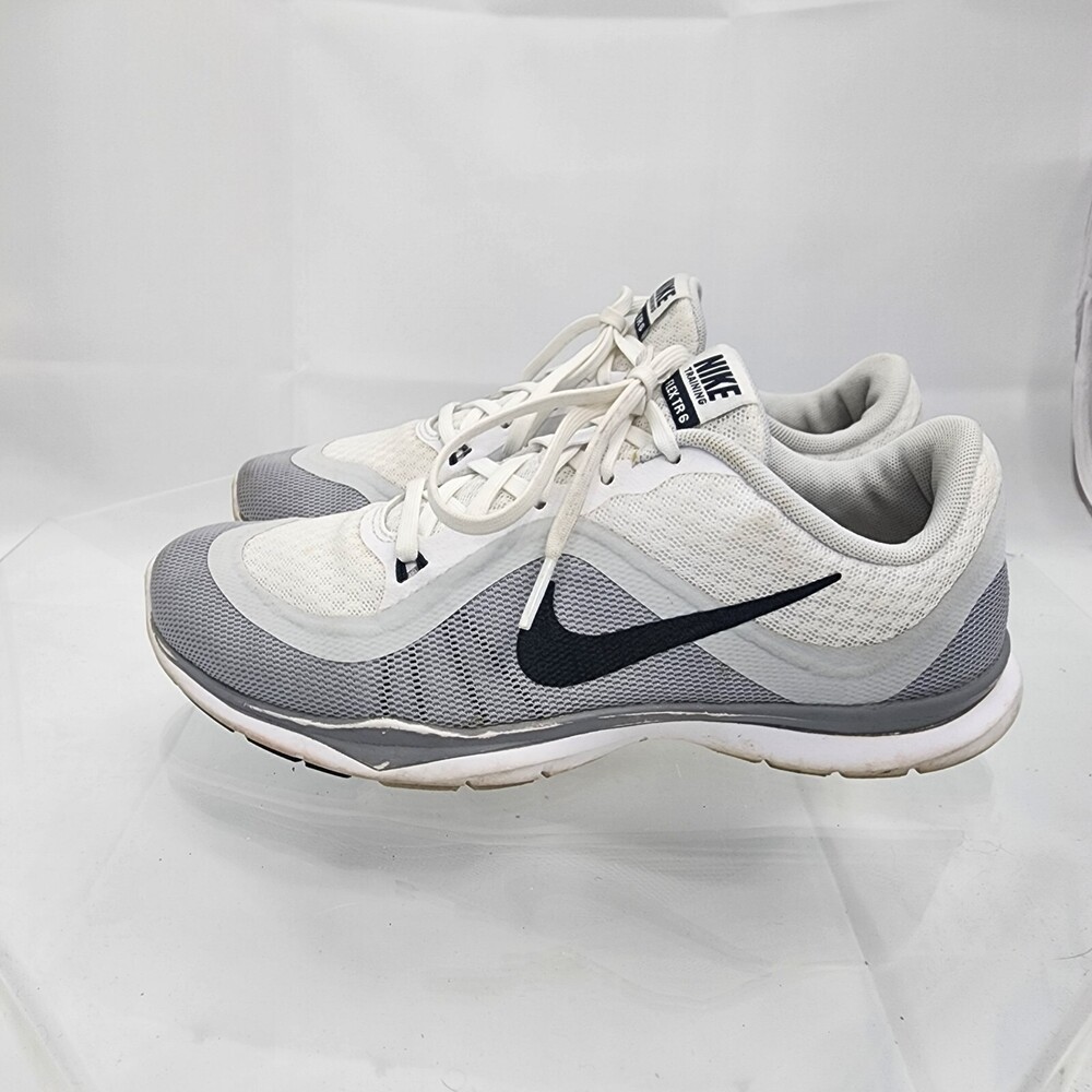 Nike Training Flex TR 6 Women 7.5 White/Grey Mesh running shoes/Sneakers 831217